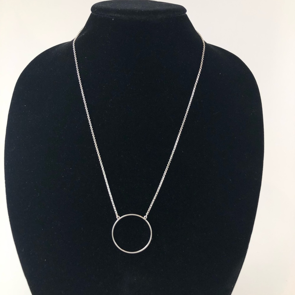 Lele Sadoughi Circle Silver Necklace